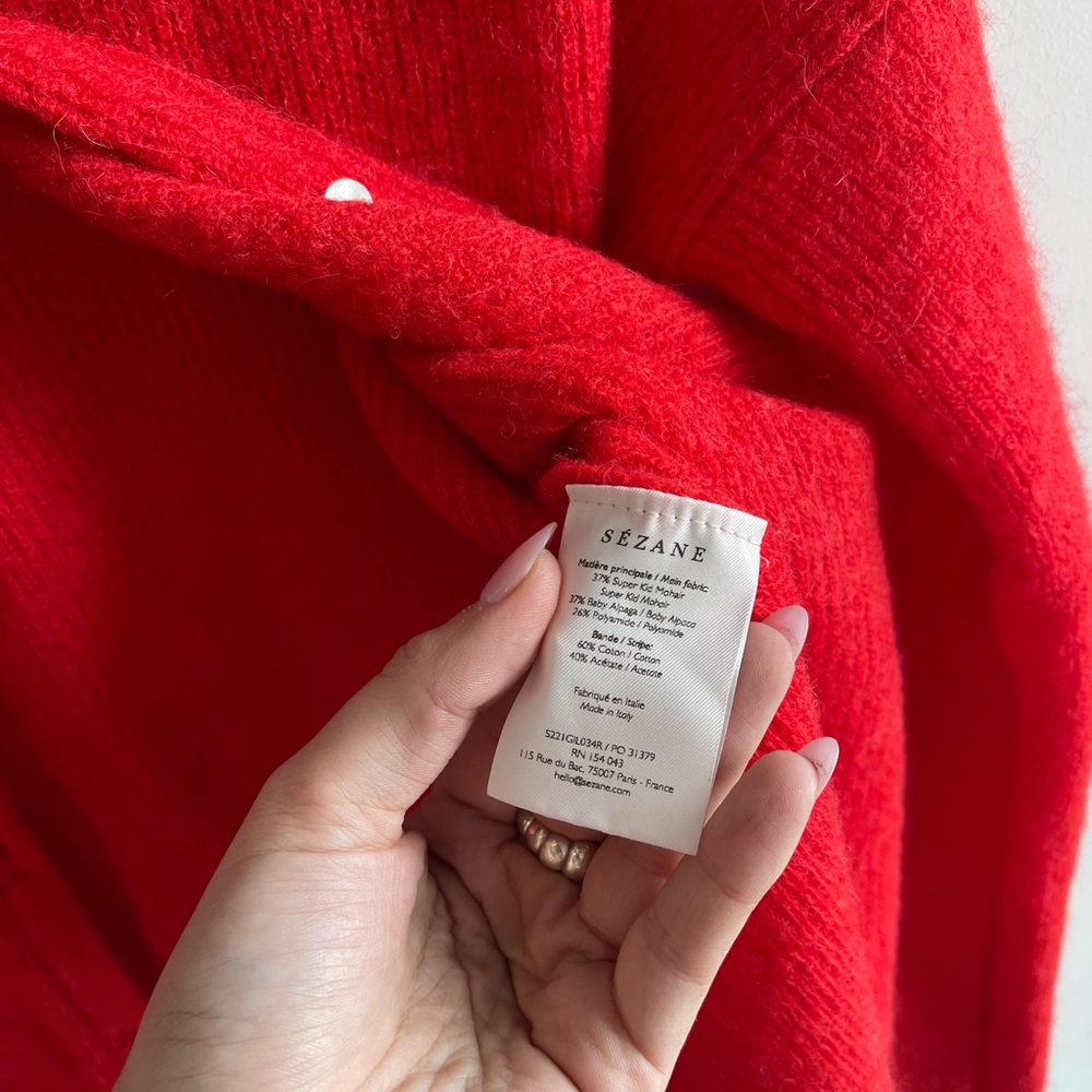 Sézane Gaspard Cardigan Red - Picture 6 of 7